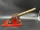 Vintage Artillery Cannon Replica Metal And Wooden Antique Shelf Display