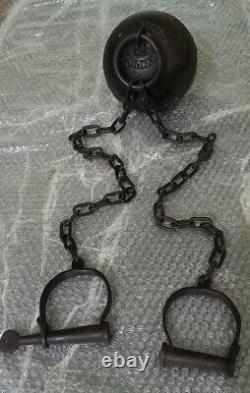 Vintage Ball Handcuffs With Iron Ball Handcuffs Antique Style Shackles-Props
