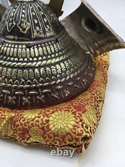 Vintage Cast Iron Brass Samurai Kabuto Armor Helmet Warrior Replica Big 11