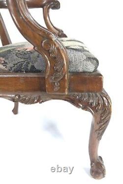 Vintage Chippendale Reproduction Childs Chair Mahogany with Claw Feet