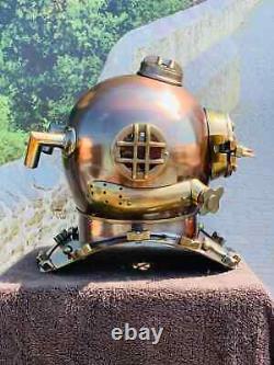 Vintage Diving Helmet Antique Brass Replica for Nautical Decor and Display