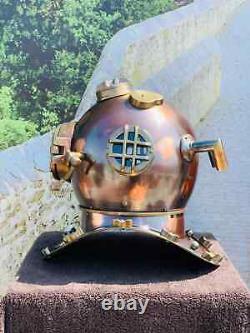 Vintage Diving Helmet Antique Brass Replica for Nautical Decor and Display