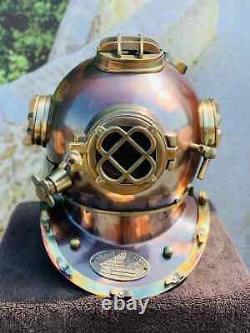 Vintage Diving Helmet Antique Brass Replica for Nautical Decor and Display