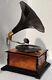 Vintage Hmv Gramophone Player Phonograph Wind Up Audio Replica For Home Decor
