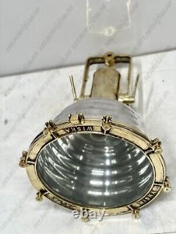 Vintage Ship Replica Aluminum & Brass Ceiling Pendant Wiska Light Large Set 2