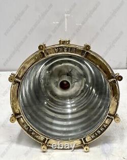 Vintage Ship Replica Aluminum & Brass Ceiling Pendant Wiska Light Large Set 2