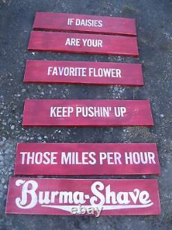 Vtg Look Burma Shave Reproduction Wood Sign HP 6 Pcs Any Slogan You Choose