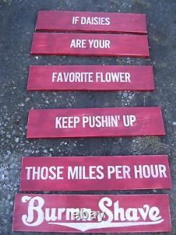 Vtg Look Burma Shave Reproduction Wood Sign HP 6 Pcs Any Slogan You Choose