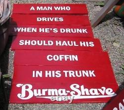 Vtg Look Burma Shave Reproduction Wood Sign HP 6 Pcs Any Slogan You Choose