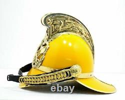 Wearable Fireman Helmet Yellow Finish Design Antique Vintage Replica Collectible