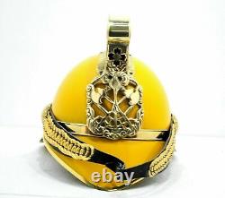 Wearable Fireman Helmet Yellow Finish Design Antique Vintage Replica Collectible