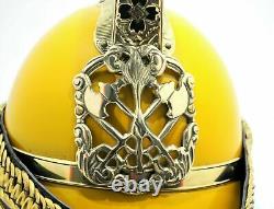 Wearable Fireman Helmet Yellow Finish Design Antique Vintage Replica Collectible