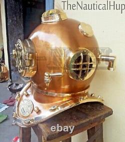 18 casque de plongée antique vintage U. S Navy Mark V Deep Sca Divers Helmet Replica