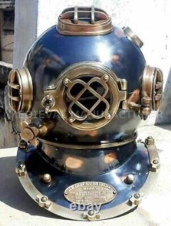 Antique 18 Casque de plongée vintage BOSTON MARK V Réplique de casque de plongée de la marine américaine en eaux profondes