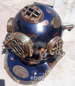 Antique 18 Casque de plongée vintage BOSTON MARK V U. S Navy Deep Sea Divers Helmet Replica