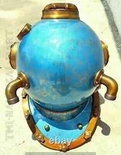 Antique 18 Casque de plongée vintage de la marine américaine Boston Mark V Replica de casque de plongeur en eaux profondes