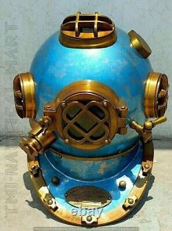 Casque de plongée antique 18 U.S. Navy Boston Mark V Vintage Deep Sea Divers Helmet Replica