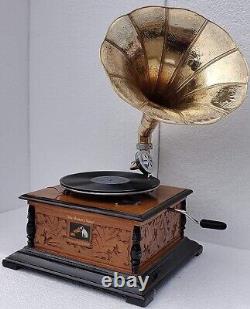 Gramophone antique vintage HMV Phonographe Réplique Nouveau Gramophone Fonctionnel REPLICA