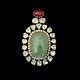 Incroyable Pendentif Vintage En Argent Sertie De Diamants Taillés En Rose Antique De 3,34ctw