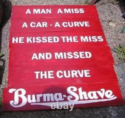 Panneau en bois de reproduction Vtg Look Burma Shave peint à la main 6 pièces avec le slogan de votre choix