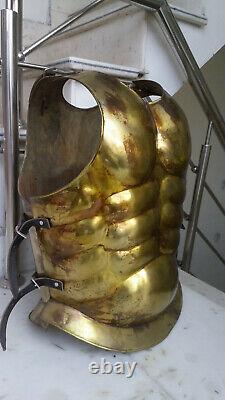 Réplique d'armure musculaire de chevalier vintage en laiton avec finition antique pour Halloween