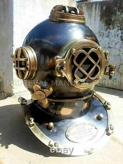 Réplique d'un casque de plongée antique 18 Vintage BOSTON MARK V de la Marine américaine pour les plongeurs en eaux profondes.