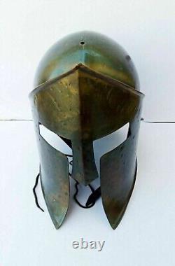 Réplique de casque d'armure médiévale Vintage 300 Spartan - Finition antique marron foncé