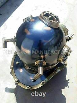 Réplique de casque de plongée antique 18 vintage BOSTON MARK V U.S Navy Deep Sea Divers