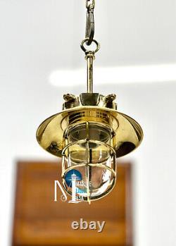 Réplique de navire maritime de style victorien en laiton vintage luminaire suspendu en forme de pendentif