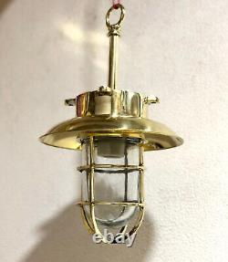 Réplique de navire maritime de style victorien en laiton vintage luminaire suspendu en forme de pendentif