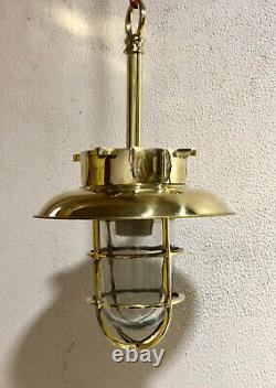 Réplique de navire maritime de style victorien en laiton vintage luminaire suspendu en forme de pendentif