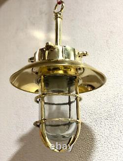 Réplique de navire maritime de style victorien en laiton vintage luminaire suspendu en forme de pendentif