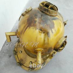 Réplique vintage en laiton antique du casque de plongée US Navy Mark V, pour plongeurs en eau profonde en activité, de designer