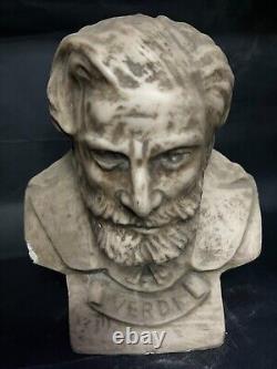Statue de tête antique de Giuseppe Verdi, réplique, original vers 1891-1909